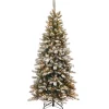 National Tree Company 7.5 ft. Pre-Lit Snowy Mountain Pine Slim Tree with Clear Lights