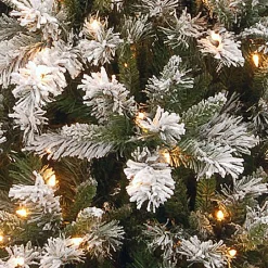 National Tree Company 7.5 ft. Pre-Lit Snowy Mountain Pine Slim Tree with Clear Lights