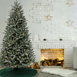 National Tree Company 7 ft. Pre-Lit Snowy Olallie Pine Tree with LED Lights