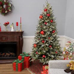 National Tree Company 7 ft. Pre-Lit Snowy Olallie Pine Tree with LED Lights
