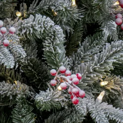 National Tree Company 7.5 ft. Pre-Lit Snowy Poechmann Fir Tree with LED Lights