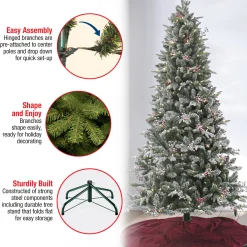 National Tree Company 7.5 ft. Pre-Lit Snowy Poechmann Fir Tree with LED Lights