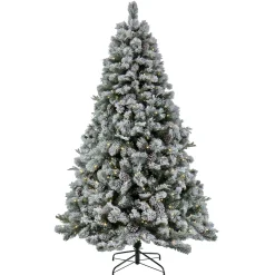 National Tree Company 7.5 ft. Pre-Lit Snowy Silver Hill Pine Tree with LED Lights