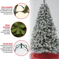 National Tree Company 7.5 ft. Pre-Lit Snowy Silver Hill Pine Tree with LED Lights