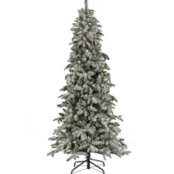 National Tree Company 7.5 ft. Pre-Lit Snowy Vintin Fir Tree with LED Lights