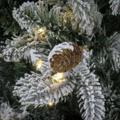 National Tree Company 7.5 ft. Pre-Lit Snowy Vintin Fir Tree with LED Lights