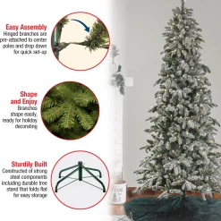 National Tree Company 7.5 ft. Pre-Lit Snowy Vintin Fir Tree with LED Lights