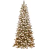 National Tree Company 7.5 ft. Pre-Lit Snowy Westwood Pine Slim Tree with Clear Lights