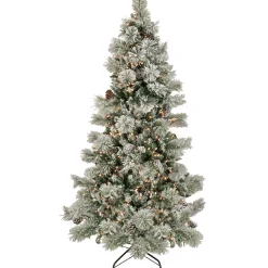 National Tree Company 6.5 ft. Pre-Lit Snowy Yorkshire Tree with Clear Incandescent Lights