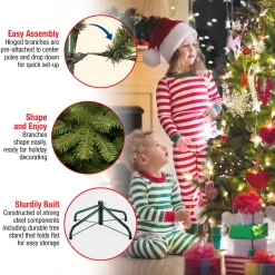 National Tree Company 9 ft. Pre-Lit Tiffany Fir Slim Tree with Clear Lights - PE Branch Tips