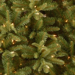 National Tree Company 9 ft. Pre-Lit Tiffany Fir Slim Tree with Clear Lights - PE Branch Tips