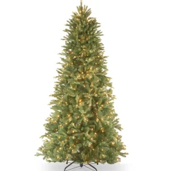 National Tree Company 7.5 ft. Pre-Lit Tiffany Fir Slim Tree with Clear Lights