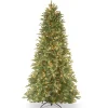 National Tree Company 6.5 ft. Pre-Lit Tiffany Fir Slim Tree with Clear Lights PE Branch Tips