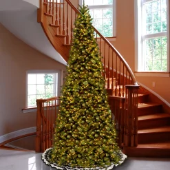 National Tree Company 10 ft. Pre-Lit Tiffany Fir Slim Tree with Clear Lights