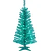 National Tree Company 4 ft. Pre-Lit Tinsel Collection Turquoise Tree with Clear Lights