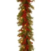 National Tree Company 9 ft. Pre-Lit Valley Pine Garland with Warm White LED Lights