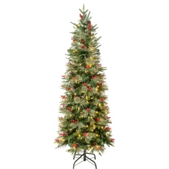 National Tree Company 6 ft. Pre-Lit Virginia Pine Mixed Slim Tree with Warm White LED Lights