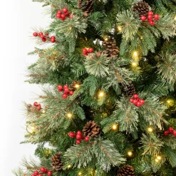 National Tree Company 6 ft. Pre-Lit Virginia Pine Mixed Slim Tree with Warm White LED Lights