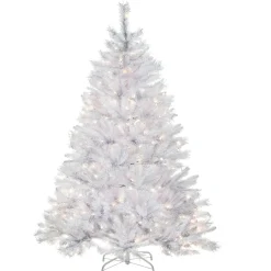 National Tree Company 6 ft. Pre-Lit Winchester Pine White Tree with Clear Lights
