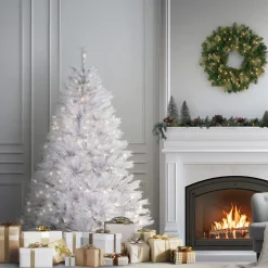 National Tree Company 6 ft. Pre-Lit Winchester Pine White Tree with Clear Lights