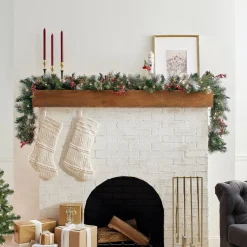 National Tree Company 9 ft. Pre-Lit Wintry Berry Garland with Clear Lights, Plug-In