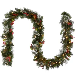 National Tree Company 9 ft. Pre-Lit Wintry Pine Garland with Clear Lights, Plug-In