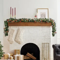 National Tree Company 9 ft. Pre-Lit Wintry Pine Garland with Clear Lights, Plug-In