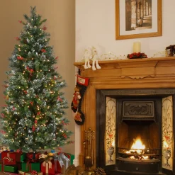 National Tree Company 6.5 ft. Pre-Lit Wintry Pine Medium Tree with Clear Lights