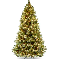 National Tree Company 7.5 ft. Pre-Lit Wintry Pine Medium Tree with Clear Lights