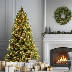 National Tree Company 7.5 ft. Pre-Lit Wintry Pine Medium Tree with Clear Lights