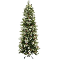 National Tree Company 7.5 ft. Pre-Lit Wintry Pine Slim Tree with Clear Lights