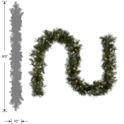 National Tree Company 9 ft. Pre-Lit Wispy Willow Garland with Clear Lights
