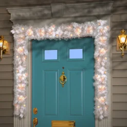 National Tree Company 9 ft. Pre-Lit Wispy Willow White Garland with Clear Lights