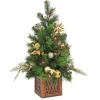 National Tree Company 3 ft. Pre-Lit Yuletide Glam Tree with Warm White LED Lights