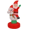 National Tree Company 6 ft. Red Inflatable Blow Up Santa on Horse