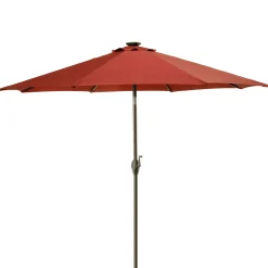 National Tree Company 9 ft. Red Umbrella with Solar Power LED Lights
