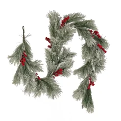 National Tree Company 8 ft. Snowy Pine Berry Plastic Garland