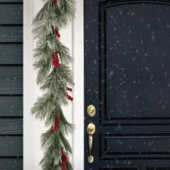 National Tree Company 8 ft. Snowy Pine Berry Plastic Garland
