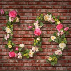 National Tree Company 6 ft. Spring Garland with Roses, Hydrangeas, Berry Clusters, Leafy Greens