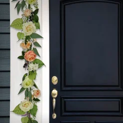 National Tree Company 6 ft. Spring Garland with Rose Blooms, Lavender, Berry Clusters, Leafy Greens