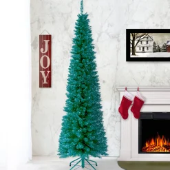 National Tree Company 6 ft. Tinsel Collection Turquoise Tree