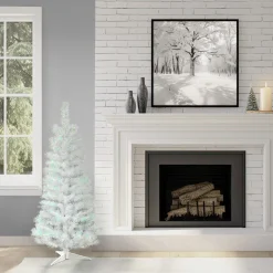 National Tree Company 3 ft. Tinsel Collection White Iridescent Tree