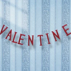 National Tree Company 6 ft. Valentine's Banner Decorated with Red Glitter