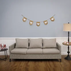 National Tree Company 6 ft. Valentine's Jute Garland with Natural & White Hearts