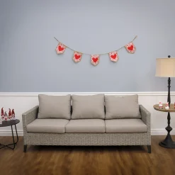 National Tree Company 6 ft. Valentine's Red Hearts and Dots Jute Garland