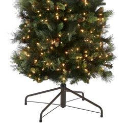 National Tree Company 10 ft.Pre-Lit Carolina Pine Slim Tree with Clear Lights