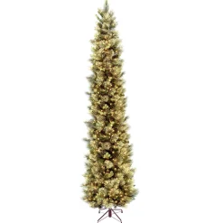 National Tree Company 12 ft.Pre-Lit Carolina Pine Slim Tree with Clear Lights