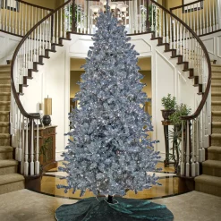 National Tree Company 10 ft.Pre-Lit Christmas Matt Silver Tree
