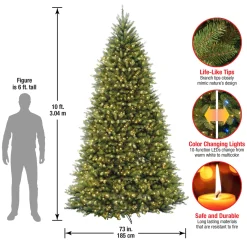 National Tree Company 10 ft.Pre-Lit Dunhill Fir Tree with PowerConnect Dual Color LED Lights