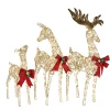 National Tree Company 60 in., 52 in. and 36 in. Champagne Glitter Deer Family with 370 Warm White LED Lights